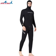 잠수복 후드 분할 가능 전문 따뜻함 잠수복 수상 스포츠 스노클링 서핑 슈트, 04 XXL, 09 1.5 MM