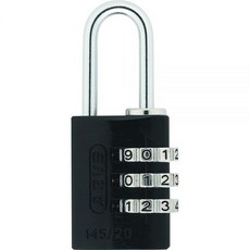 ABUS 145/30 TSA 외 콤비네이션 락 하드 케이스 수하물 재설정 가능 블랙 283394, 20 mm