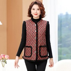 빅사 꽃무늬 김장조끼 할머니조끼 누빔 촌캉스 시골