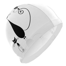 Dallonan 수영 모자 검은 고양이 재미있는 유니 성인 폴리에스터 122295 7754006545