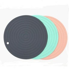 라운드 단열 패드 내열성 팬 패드 실리콘 화상 방지 미끄럼 방지 냄비 거치대 테이블 실리콘 매트 가정용 식사 패드, 01 Pink, 01 24cm 9.45in, 01 라운드