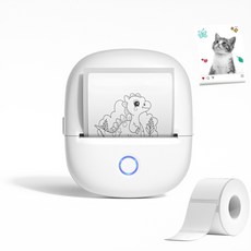 Aurevit 라벨 프린터 네임 라벨기 라벨스티커 프린터 미니 라벨 프린터, 1개, 화이트