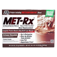 MET-Rx 乳清蛋白粉 巧克力味, 1個, 40包