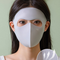 기미도매 햇빛가리개 풀페이스커버 등산용품 자외선차, 1개, 라이트그레이