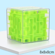 3D立體迷宮玩具走珠兒童智力開發益智專注力訓練魔幻球平衡魔方, 便攜版實綠, 1個