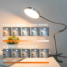 흰색 일광 휴대용 솔리드 코어 원형 책 독서 등, 1. BLACK-02