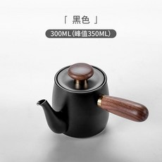 日式復古不銹鋼小Q側把泡茶壺 - 掛耳手沖咖啡壺/家用便攜茶具, 黑色, 1個