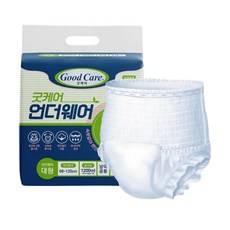 굿케어 남녀공용 언더웨어 팬티형 성인기저귀 노인 환자용 요양원 기저귀, 1개, 10개입