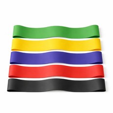 에이블민 탄력 힙업 루프밴드 5종 세트, 1개, 그린, 블루, 옐로우, 레드, 블랙