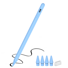 JAMJAKE 아이패드 호환 스타일러스 펜슬 스마트 터치펜 초미세 펜촉 USB-C 충전식 + 여분 펜촉 4개 증정 Q52, 블루, 1개 블루, 1개