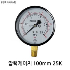 압력게이지 100mm 25k / 명성효다계기, 1개
