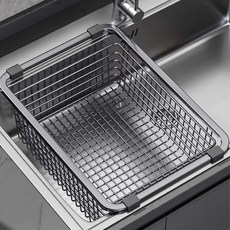 Qiaokao 싱크대 배수 식기 건조대, 실버, 1개