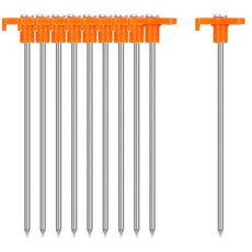 FEED GARDEN 17.8cm(7인치) 텐트 말뚝 20팩 야드 공기 주입식 말뚝 야외 장식용 금속 페그 튼튼한 정원 후크 캠핑 텐트 스파이크 캐노피 방수포 및 야외 크리, 10