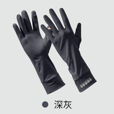 女士夏季防曬手套 冰絲透氣防紫外線 翻蓋漏指騎行觸屏防滑, 笑臉款深灰色,冰冰涼涼絲滑透氣