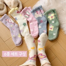 [당일출고] 수엠W 6종구성 겨울 임산부 필템 부드럽고 신축성 좋은 S310 파스텔수면양말, 6개