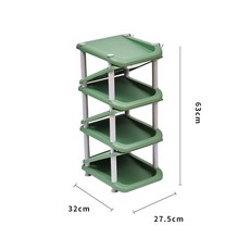 一件代發鞋架簡易門口家用室內多層小型窄臥室宿舍用架子雙向鞋架, 1個, 7層芥末綠(TB-9766-07-L):36*32*63/82/101cm