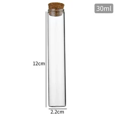 코르크 약병이있는 5ml-30ml 유리 병 의학 용 병을 기원합니다 사탕 양념 항아리 미술 공예 결혼식 호의 제, 06 30ml, 01 glass