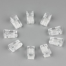 [올라아이템즈]양면접착 단면접착 미니 투명 집게 DIY 10개입, 1세트, 투명단면접착10개