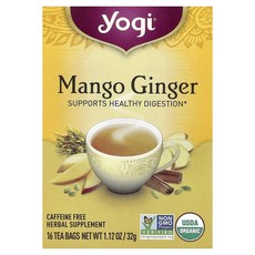 요기 티 망고 생강 티백 16개 32g Yogi Tea Mango Ginger 16 Tea Bags 1.12 oz (32 g), 100g, 1개입, 1개