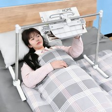 Kismetic 침대 독서대 눕서대 독서대 아치형 고정 지지대 읽기 사이즈 조절 가능, 화이트 화이트