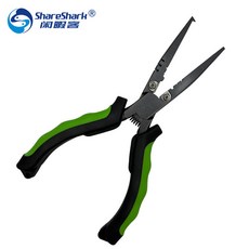 ShareShark 多功能路亞鉗 碳鋼材質 彈簧開合 防滑握把 釣魚鉗, 1個