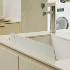 HANSSEM 올데이 실리콘 싱크대 설거지 와이드 물막이 61.5cm, 1개, 화이트