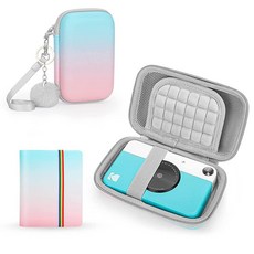 Yinke 코닥 PRINTOMATIC/미니 2 HD/스마일 인스턴트 포토 프린터용 앨범 카메라용 케이스 포함 휴대용 여행용 보호 보관 가방(그라데이션 색상 조합)
