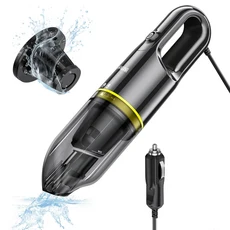8KPa 강력한 흡입 16.4FT 코드 12V DC 전원 자동차 RV 보트 트렁크 인테리어 액세서리와 휴대용 진공 청소, 01 Black