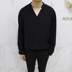 ADORE CLASSIC 亨利領素色長袖襯衫