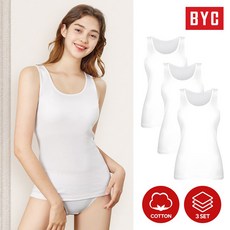 BYC 여성용 데일리 프레쉬코튼 나시 런닝 3p