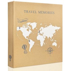 Kuword 여행 포토 앨범 10.2 x 15.2cm(4 x 6인치) 사진 페이지당 사진 5장 300장 용량 휴가 메모리 북 세계 지도 커버 포함 - 가족 모험 여행 선물을, Kuword 여행 포토 앨범 10.2 x 15.2cm(