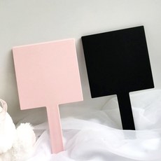 검정색 거울 휴대용 손거울 핸드 심플한 핑크 l 사각, 1 핑크, 1개