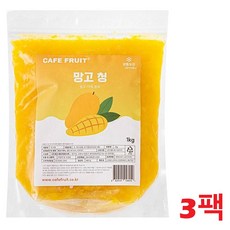 Cafe fruit 과육이 살아있는 프리미엄 다이스 망고청 1kg, 1개입, 3개