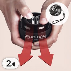 투데이리빙 1+1 손목 전완근 운동 자이로볼 악력기 추감기 파워볼 근력 강화 헬스 웨이트볼 팔씨름 완력기 근력기, R98127B, 2개, 블랙