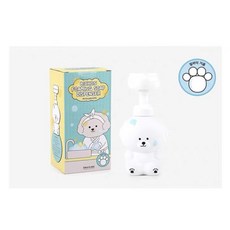 DAILYLIKE 比熊犬造型泡沫洗手液瓶 可愛按壓式浴室用品, 比熊腳印款, 1個