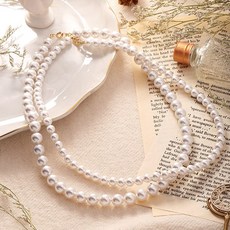 [골드팡] 14k 밀키 스왈 진주 비드목걸이 (당일발송) 여성 기본 데일리템 하객룩 오피스룩 6월탄생석 정품크림진주 탄생석 여자친구 와이프 기념일 선물추천