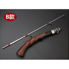 【釣友俱樂部】冰釣竿 蝦竿 路亞竿 便攜式直柄 50cm 60cm 冬釣 實心軟稍 超短魚竿, 冰钓B,60CM