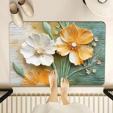 흡수력 좋은 3D 플라워 규조토 주방 꽃 디자인 꽃매트 입체발매트 화장실발매트 3D발매트 욕실발매트 dew+5207GX, 구절초, 구절초