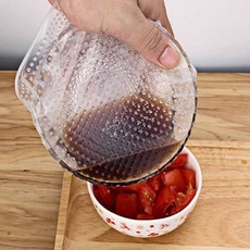 덮개 밀봉 10cm 그릇 흡착 다회용 흡착 음식 전자레인지 그릇 뚜껑+커머스연구소Shop, 실리콘랩10x10