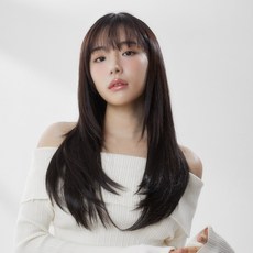 클립스 프리미엄 반가발 아이비 인모 퀄리티 실제 머릿결, 내츄럴브라운, 1개