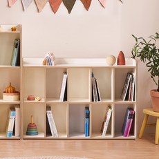 윌코 윌로우 조이 가로 1100 높이 1080 3단 와이드 아기책장 유아책장 어린이책장, 화이트+자작나무