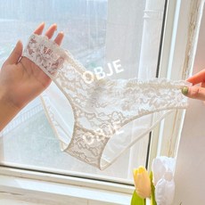 심플 레이스 팬티 프렌치 스타일 섹시 순수 여름 얇은 로우 허리 여자 속옷 삼각팬티 2p