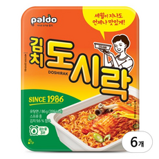 팔도도시락 김치 컵라면 86g, 6개