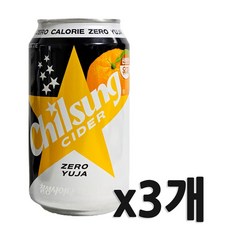롯데칠성음료 칠성사이다 제로 유자 맛 뚱캔, 3개, 355ml