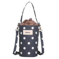 Almaeng 印花手提保溫保冷袋, 海軍藍(圓點), 1個