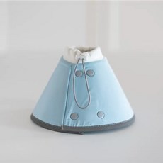 懶懶喵 寵物頭套 防水軟圈頭套 伊麗莎白圈 絕育頭套 貓咪頭套 狗狗頭套 防水頭套 結紮頭套 扣子設計, 1個, 雙排扣, 藍色