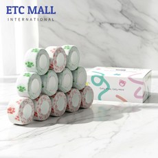 이티씨몰 자가점착 밴드 2.5cm 압박붕대 패턴 2종 모음 퍼피풋 레드 그린 10+2, 1개