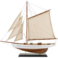 세일링스토리 나무 범선 장식 선박 모델 앤티크 피니시 네이비, Ivory, 1개