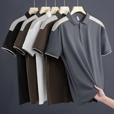 남자 폴라 카라 반팔티 골프 스포츠 티셔츠 반팔 셔츠 폴라티 투톤 여름 얇은 솔리드 남성용