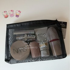HARUH 일본정품 헬로키티 블랙메쉬파우치